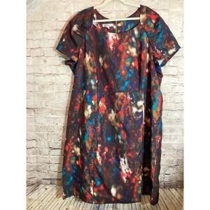 Roman's Midi Dress Women 28W Dark Romantic Watercolor Artsy Speckles A Line Plus